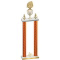 Double Orange Carbon Fiber Fourth Place Soccer Trophy