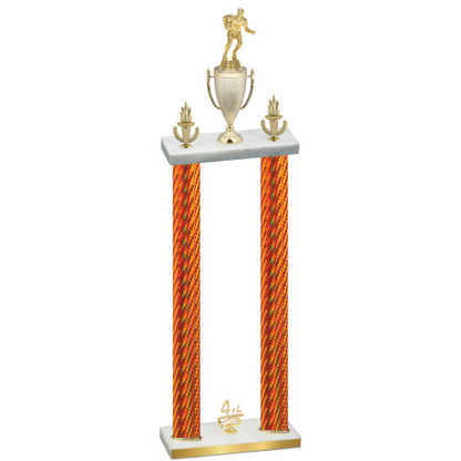 Double Orange Carbon Fiber Fourth Place Rugby Trophy