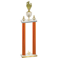 Double Orange Carbon Fiber Third Place Rugby Trophy