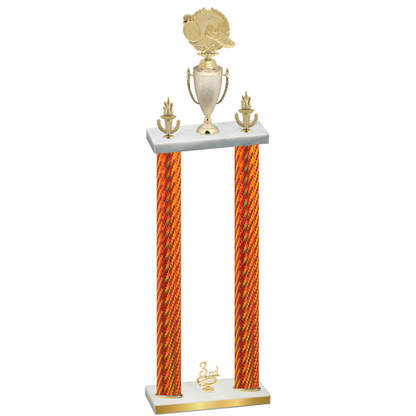 Double Orange Carbon Fiber Third Place Running Trophy