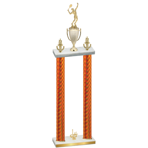 Double Orange Carbon Fiber First Place Tennis Trophy