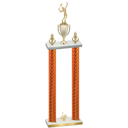 Double Orange Carbon Fiber First Place Tennis Trophy