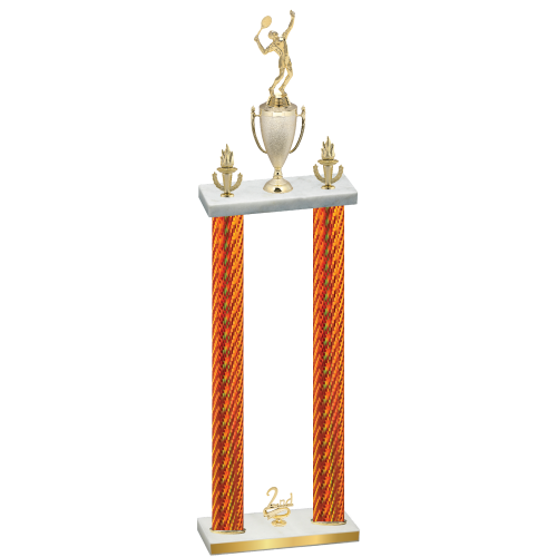 Double Orange Carbon Fiber Second Place Tennis Trophy
