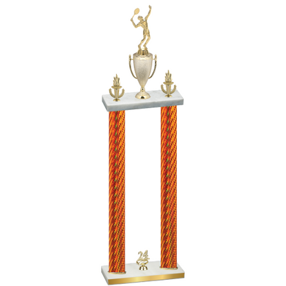 Double Orange Carbon Fiber Year Tennis Trophy