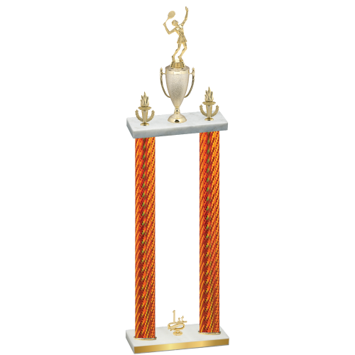 Double Orange Carbon Fiber First Place Tennis Trophy