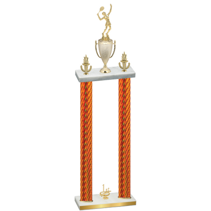 Double Orange Carbon Fiber First Place Tennis Trophy