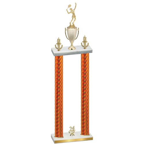 Double Orange Carbon Fiber Year Tennis Trophy