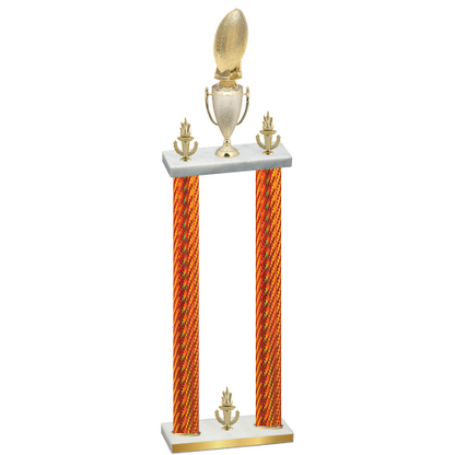 Double Orange Carbon Fiber Victory Football Trophy