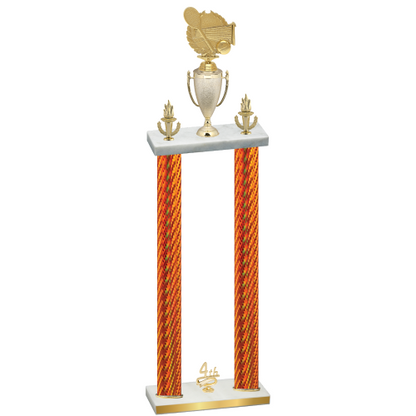 Double Orange Carbon Fiber Fourth Place Tennis Trophy