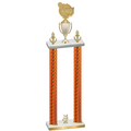 Double Orange Carbon Fiber Year Tennis Trophy