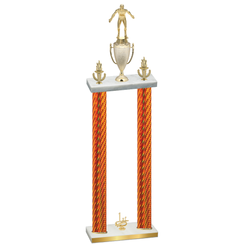 Double Orange Carbon Fiber First Place Wrestling Trophy