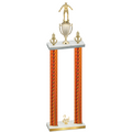 Double Orange Carbon Fiber Second Place Wrestling Trophy