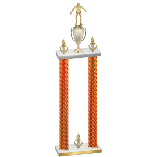 Double Orange Carbon Fiber Victory Wrestling Trophy