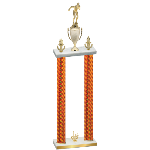 Double Orange Carbon Fiber First Place Swimming Trophy
