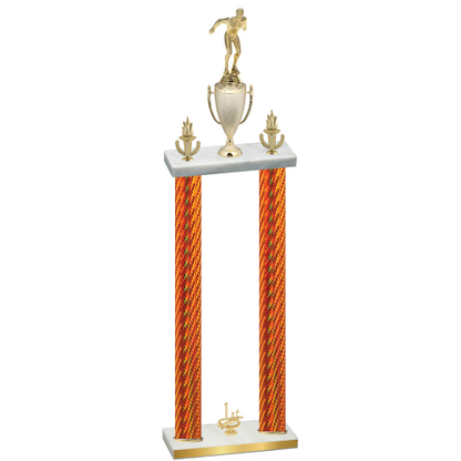 Double Orange Carbon Fiber First Place Swimming Trophy