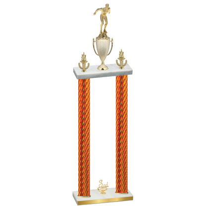 Double Orange Carbon Fiber Third Place Swimming Trophy