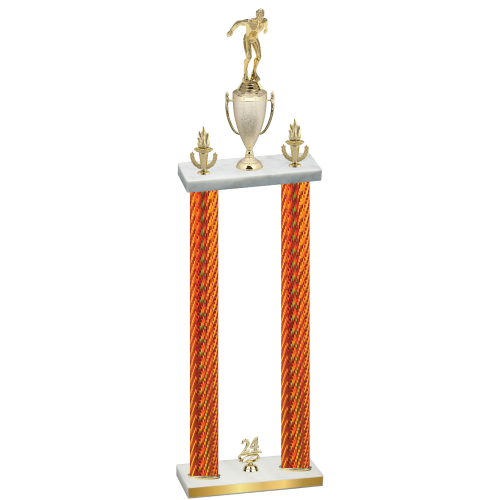 Double Orange Carbon Fiber Year Swimming Trophy