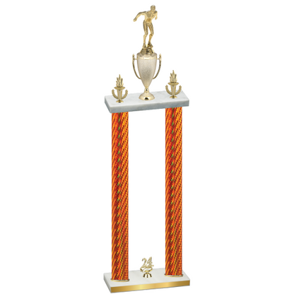 Double Orange Carbon Fiber Year Swimming Trophy