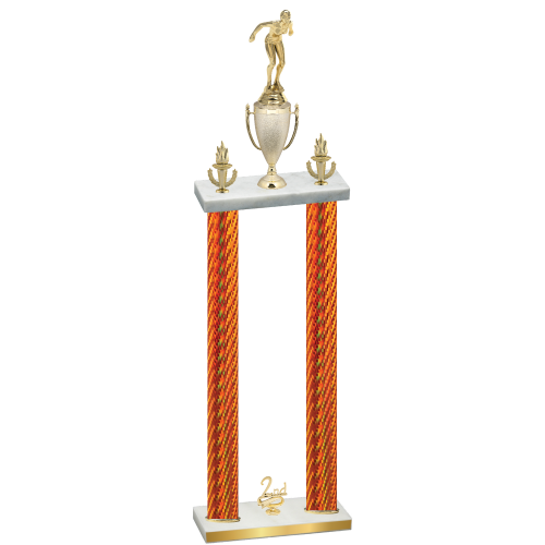 Double Orange Carbon Fiber Second Place Tennis Trophy