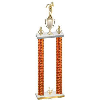 Double Orange Carbon Fiber Second Place Tennis Trophy