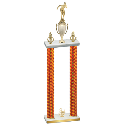 Double Orange Carbon Fiber Third Place Tennis Trophy