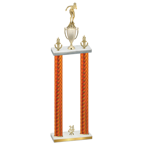 Double Orange Carbon Fiber Year Tennis Trophy