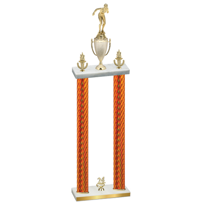 Double Orange Carbon Fiber Year Tennis Trophy