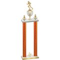 Double Orange Carbon Fiber Fourth Place Football Trophy