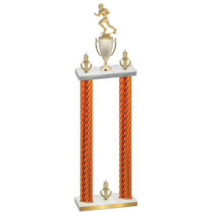 Double Orange Carbon Fiber Victory Football Trophy