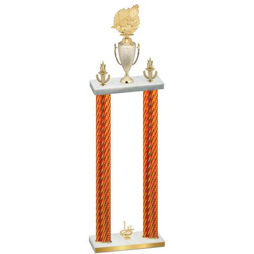 Double Orange Carbon Fiber First Place Swimming Trophy