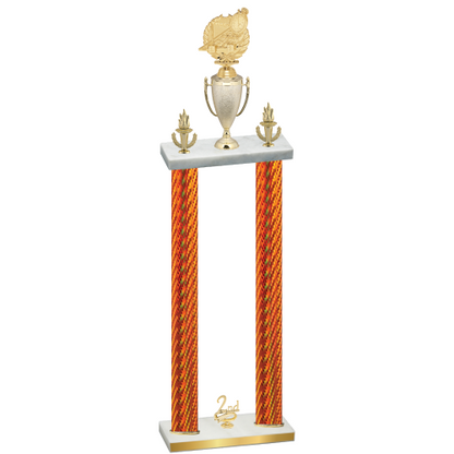 Double Orange Carbon Fiber Second Place Swimming Trophy