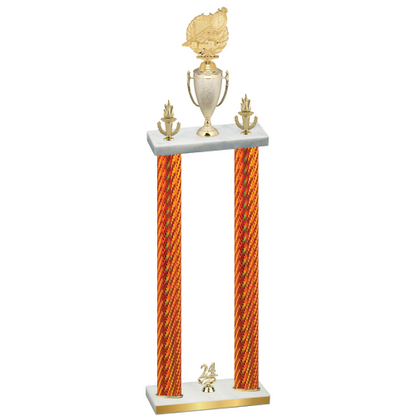 Double Orange Carbon Fiber Year Swimming Trophy
