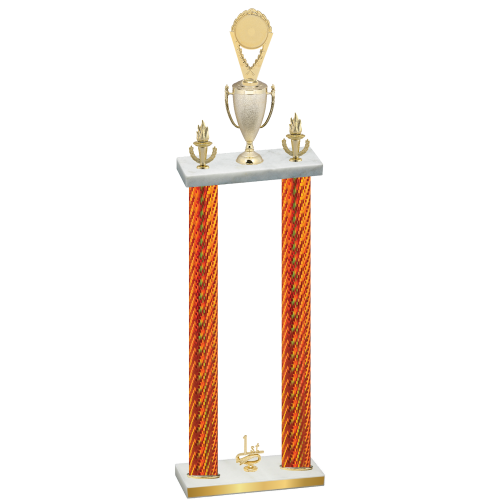 Double Orange Carbon Fiber First Place Insert Trophy