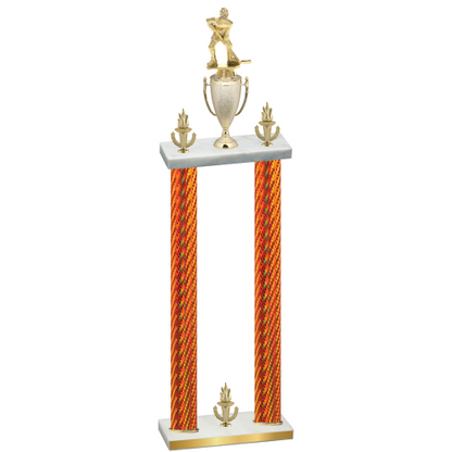 Double Orange Carbon Fiber Victory Hockey Trophy