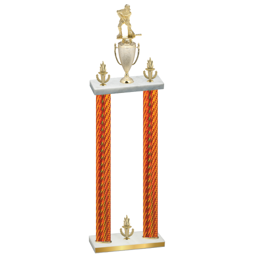 Double Orange Carbon Fiber Victory Hockey Trophy