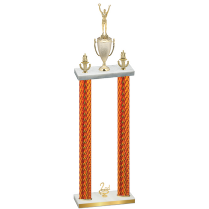 Double Orange Carbon Fiber Second Place Victory Trophy