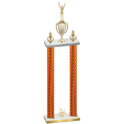Double Orange Carbon Fiber Third Place Victory Trophy