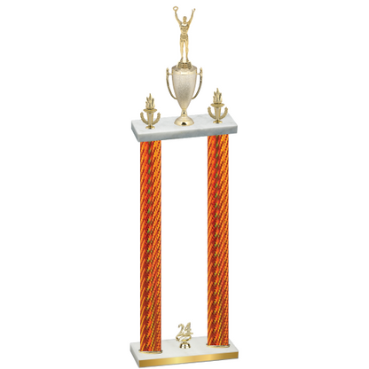 Double Orange Carbon Fiber Year Victory Trophy