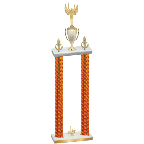 Double Orange Carbon Fiber First Place Victory Trophy
