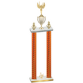 Double Orange Carbon Fiber Third Place Victory Trophy
