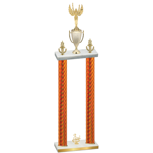Double Orange Carbon Fiber Third Place Victory Trophy