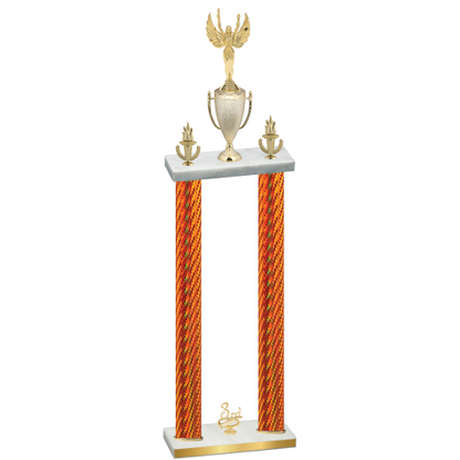 Double Orange Carbon Fiber Third Place Victory Trophy