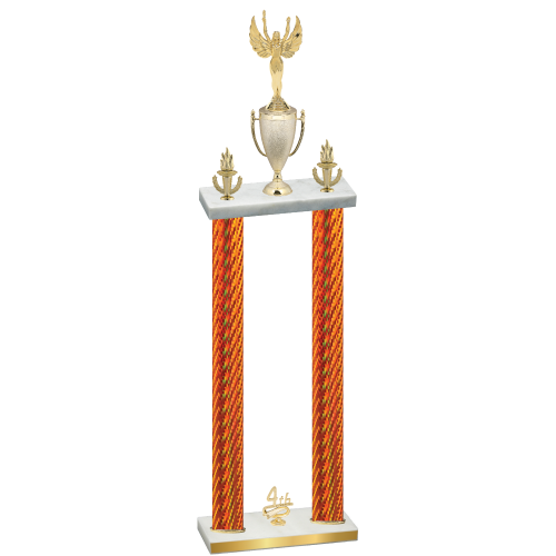 Double Orange Carbon Fiber Fourth Place Victory Trophy