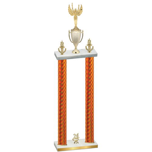 Double Orange Carbon Fiber Year Victory Trophy