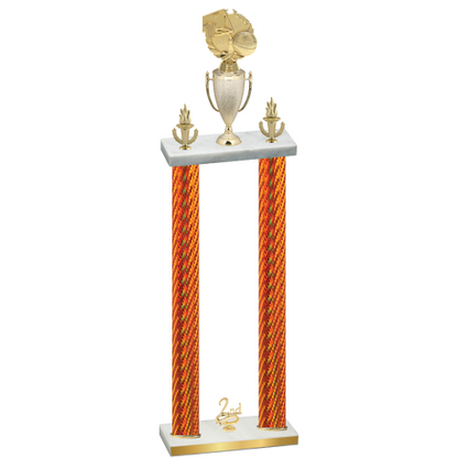 Double Orange Carbon Fiber Second Place Basketball Trophy