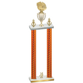 Double Orange Carbon Fiber Year Basketball Trophy