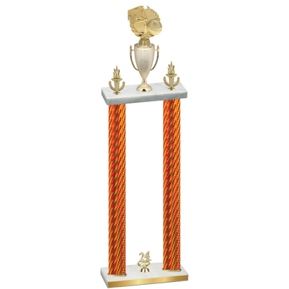 Double Orange Carbon Fiber Year Basketball Trophy