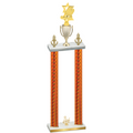 Double Orange Carbon Fiber Third Place Pickleball Trophy