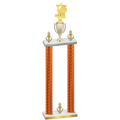 Double Orange Carbon Fiber Victory Pickleball Trophy