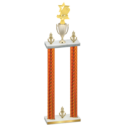 Double Orange Carbon Fiber Victory Pickleball Trophy